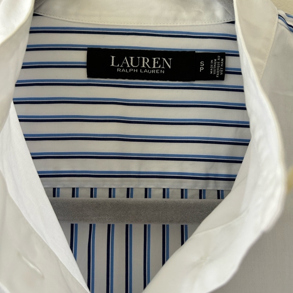 Ralph Lauren Blue and White Striped Button Down Shirt - Picture 11 of 15